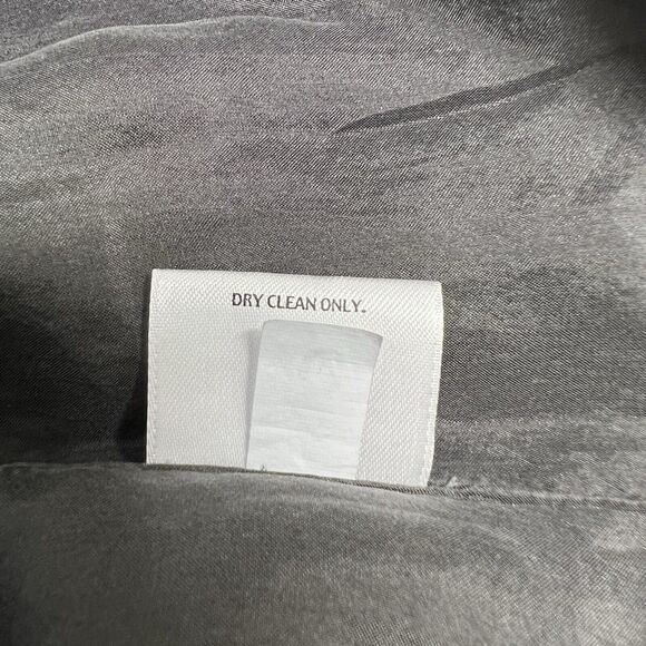 Eileen Fisher Gray Silk Chiffon Pleated Lined Sleeveless Beaded Dress MEDIUM - Picture 14 of 15